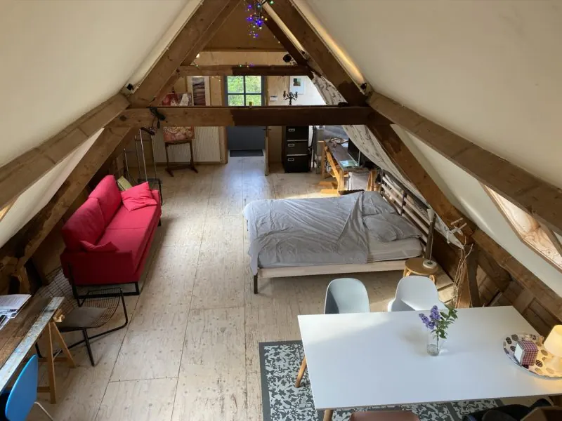 Atelier aan Zee gezien vanaf de slaapvliering